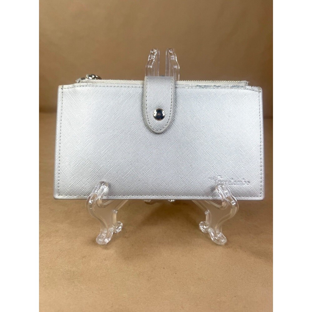 Travelambo Women's Slim RFID Blocking Wallet Card Case Silver Gold Snap Closure